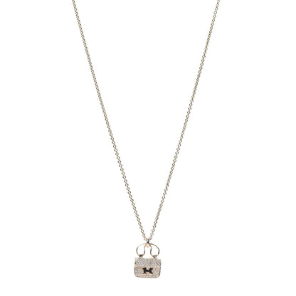 Hermes 18K Rose Gold Diamond Constance Amulette Pendant Necklace 1 of 6