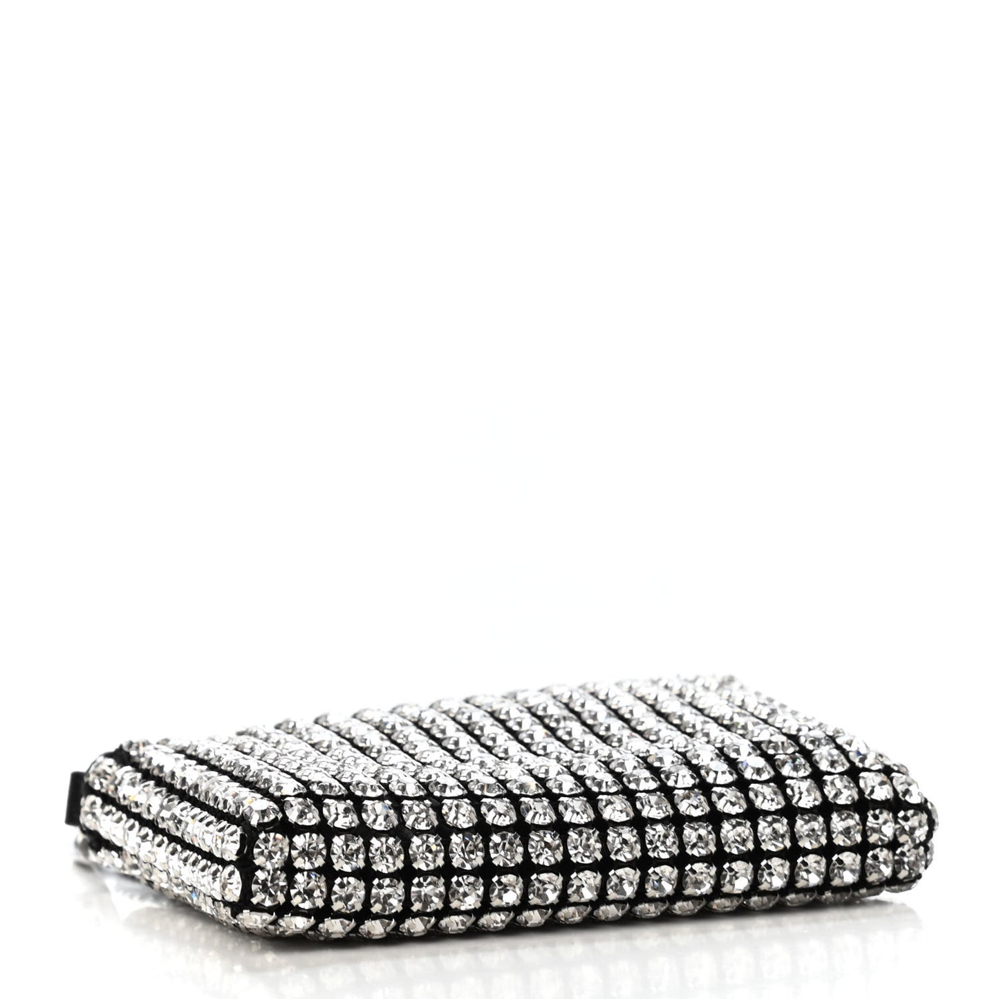 Mesh Crystal Rhinestone Nano Heiress Shoulder Bag Black Silver