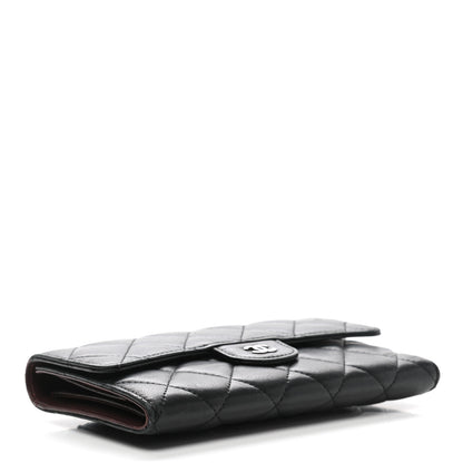 Chanel Lambskin Quilted Large Flap Wallet Black 4 of 20