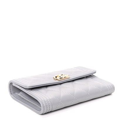 Chanel Lambskin Quilted Small Boy Flap Wallet Gray 4 of 8