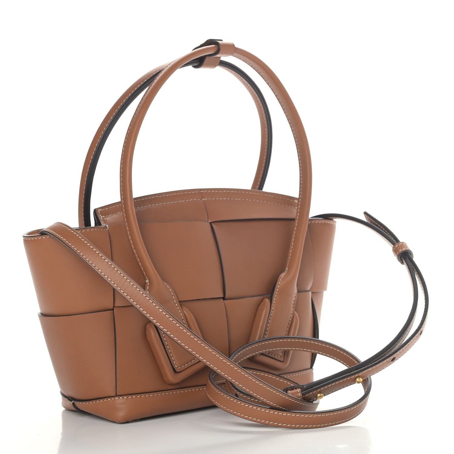 Bottega Veneta French Calfskin Maxi Intrecciato Mini Arco Wood 3 of 9