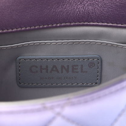 Chanel Gradient Metallic Calfskin Quilted Clutch Silver Blue Yellow Purple 6 of 11