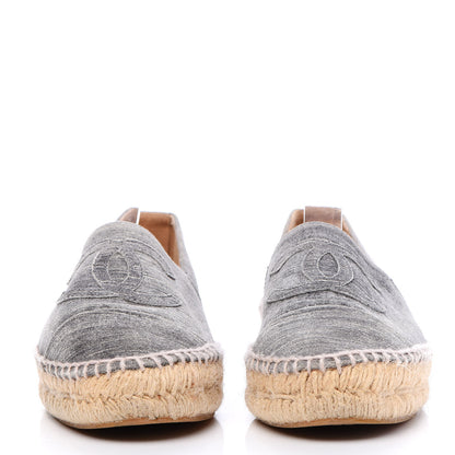 Chanel Striated Suede Espadrilles 37 Dark Grey 2 of 8