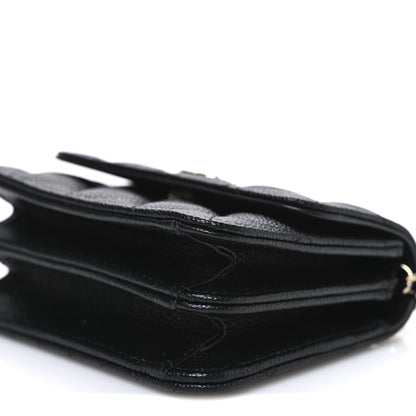 Chanel Caviar Quilted Mini Ribbon Wallet On Chain WOC Black 11 of 11