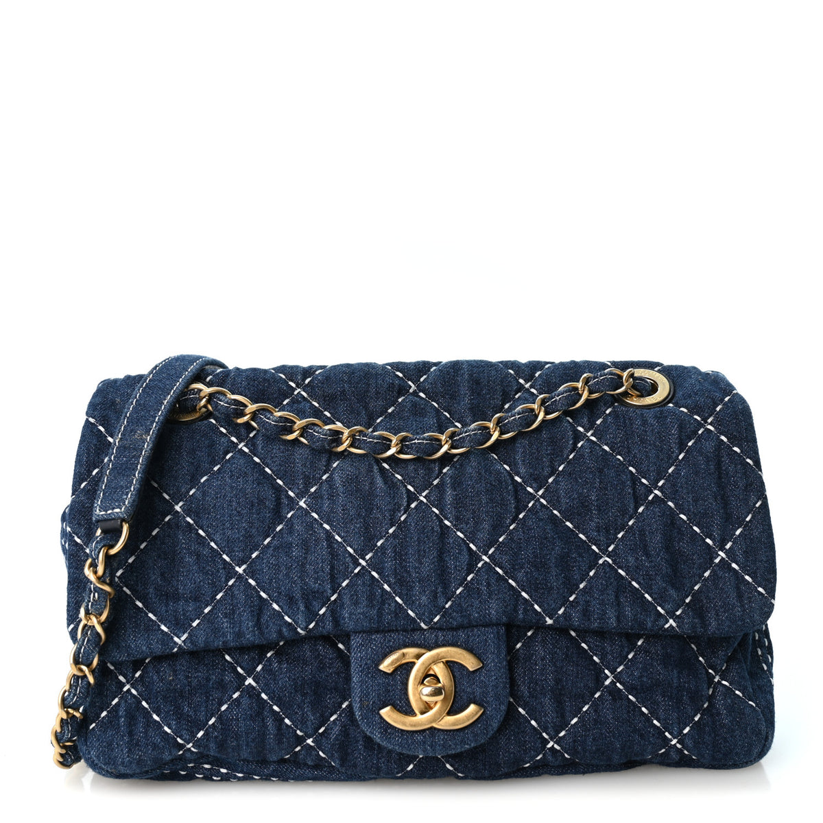 Chanel Denim Quilted Medium Denim Trip Single Flap Blue 1 of 10