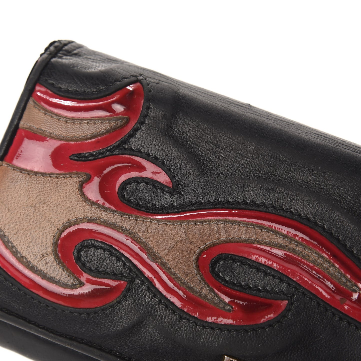 Nappa Flame Continental Flap Wallet Black