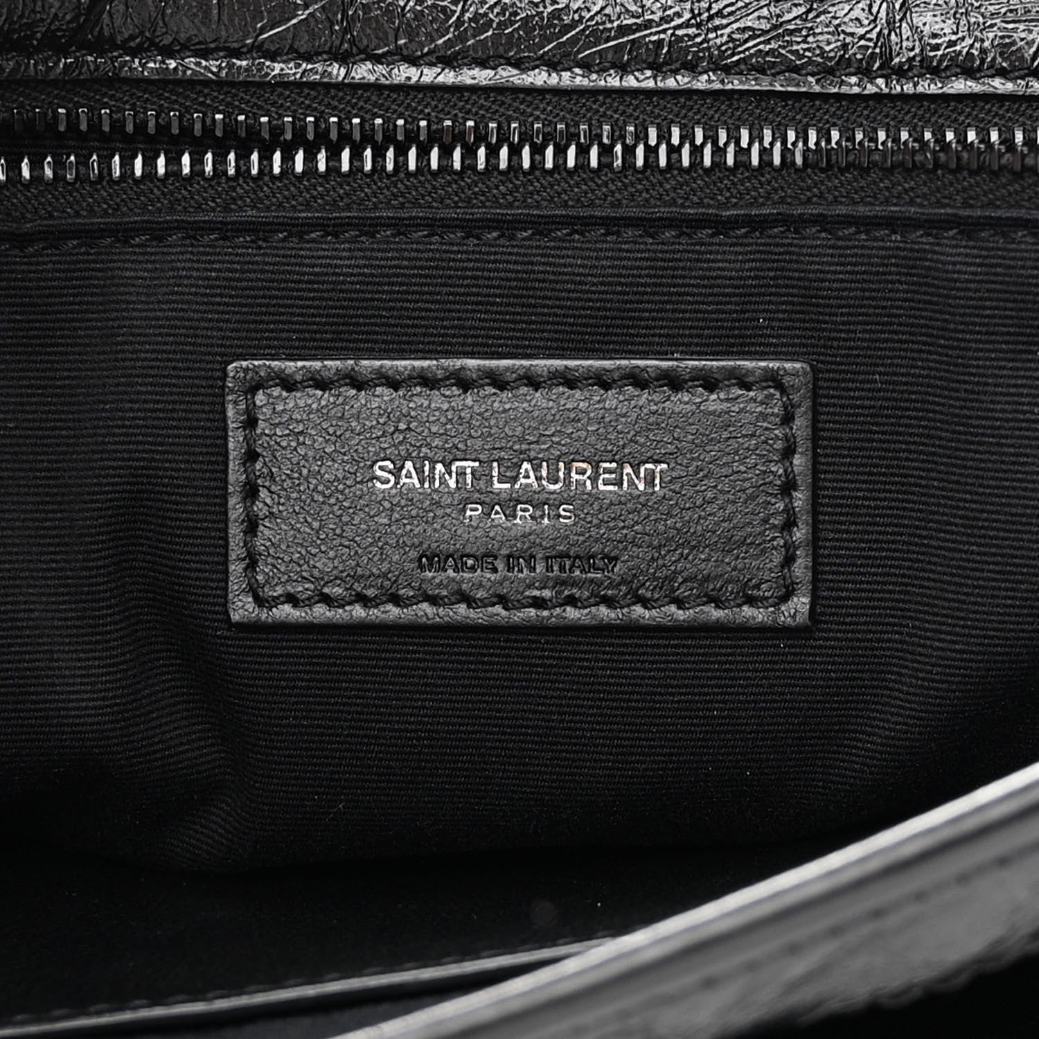Saint Laurent Crinkled Calfskin Matelasse Monogram Medium Niki Chain Satchel Black 6 of 10