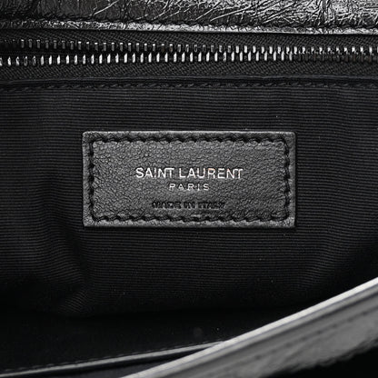 Saint Laurent Crinkled Calfskin Matelasse Monogram Medium Niki Chain Satchel Black 6 of 10