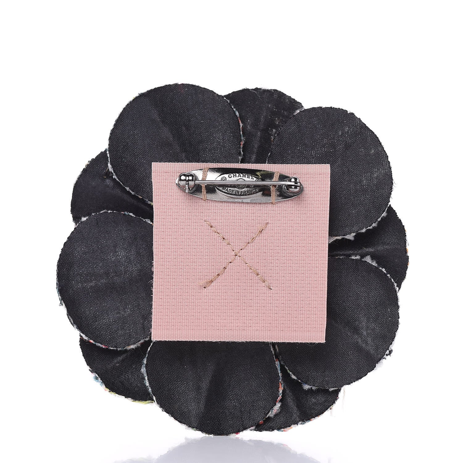 Chanel Tweed Camellia CC Pin Brooch Multicolor 3 of 5