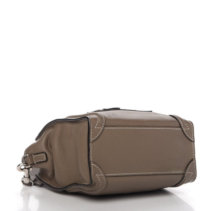 Celine Drummed Calfskin Nano Luggage Souris 4 of 11