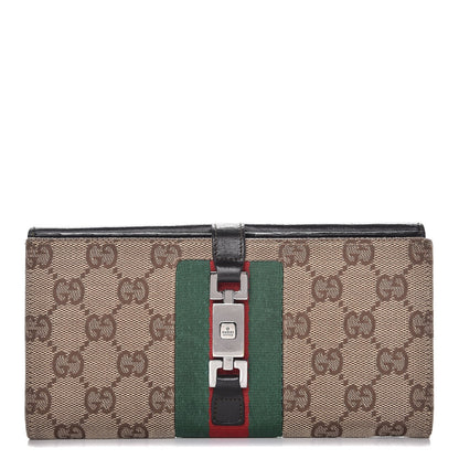Gucci Monogram Calfskin Web Blake Continental Wallet Brown 1 of 11
