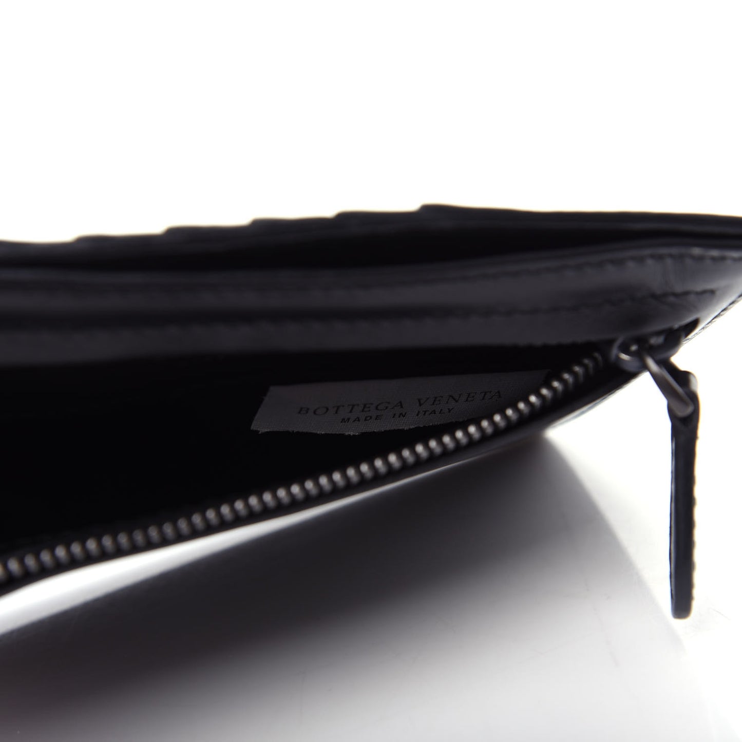 Calfskin Intrecciato Card Case Black