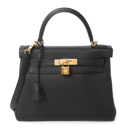 Hermes Togo Kelly Retourne 28 Black 1 of 10