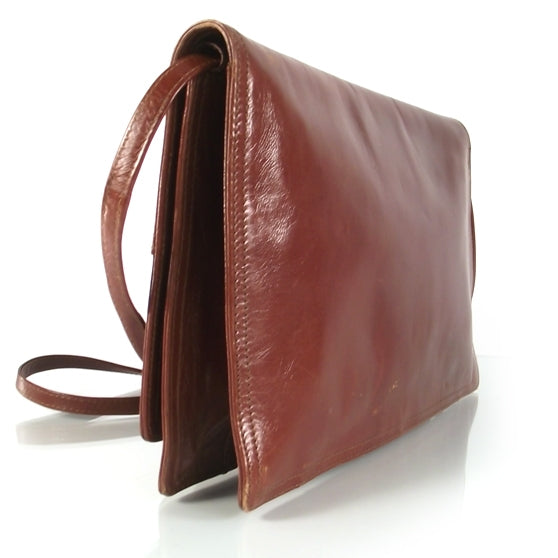 Vintage Leather Shoulder Bag Cognac
