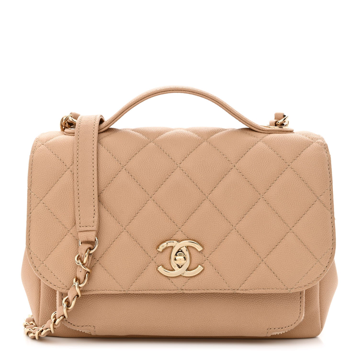 Chanel Caviar Quilted Medium Business Affinity Flap Beige 1 of 12