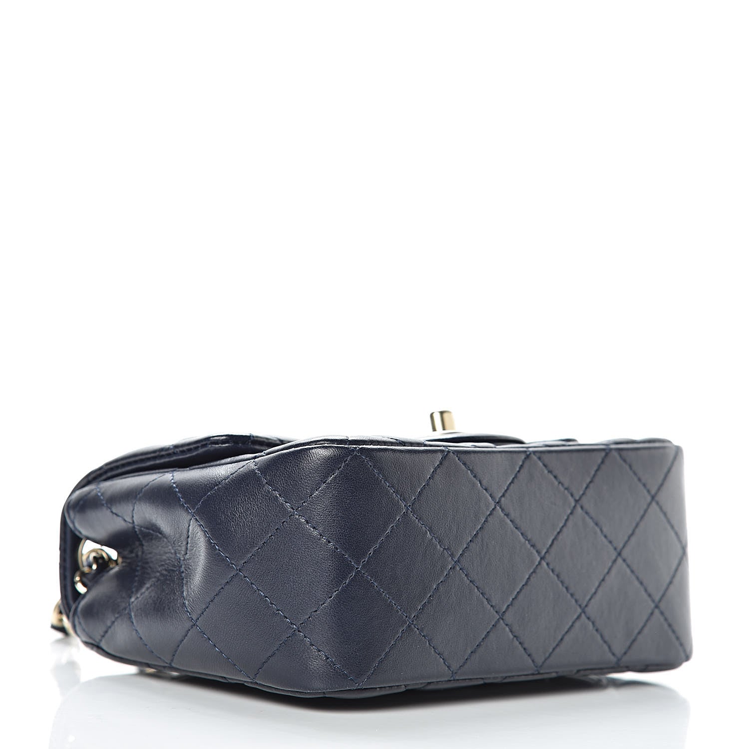 Chanel Lambskin Quilted Mini Square Flap Navy Blue 4 of 12