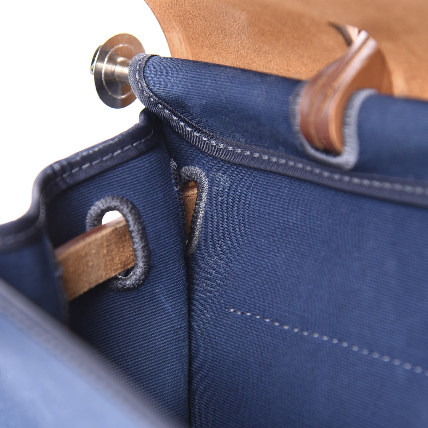 Hermes Vache Hunter Toile Herbag Zip 31 PM Bleu De Malte Natural 9 of 12