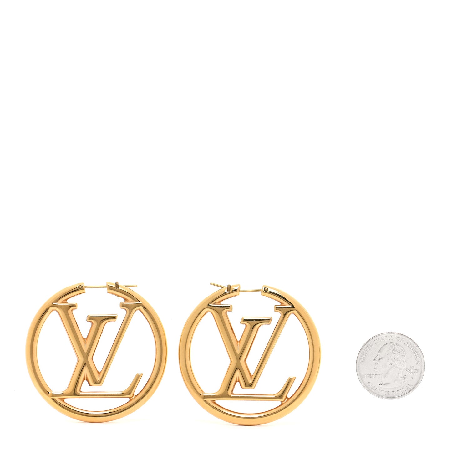 Metal Louise Hoop Earrings Gold