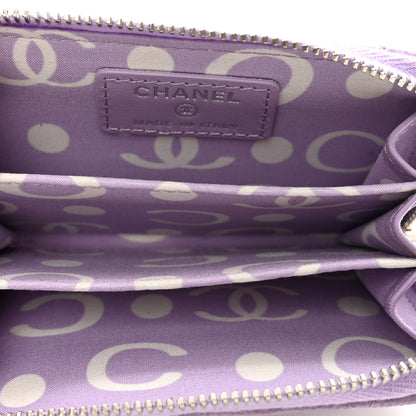 Chanel Caviar Quilted CC Logo Zip Coin Purse Purple 5 of 8