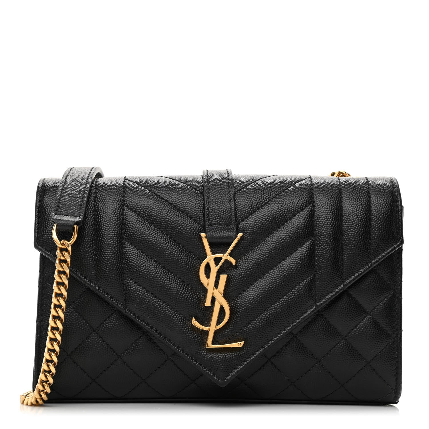 Saint Laurent Grain De Poudre Textured Mixed Matelasse Triquilt Small Monogram Satchel Black 1 of 9