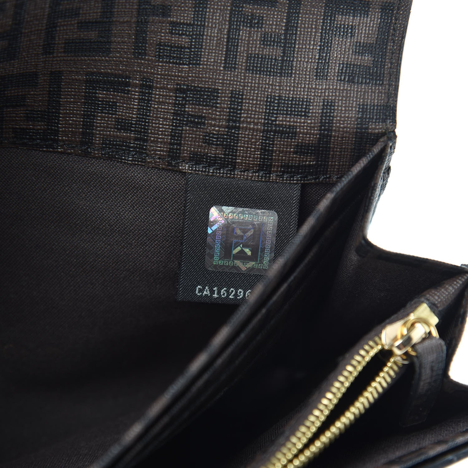 Fendi Zucchino Spalmati Forever Continental Wallet Moro Black 6 of 8