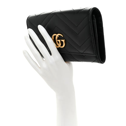 Gucci Calfskin Matelasse GG Marmont Continental Wallet Black 2 of 9