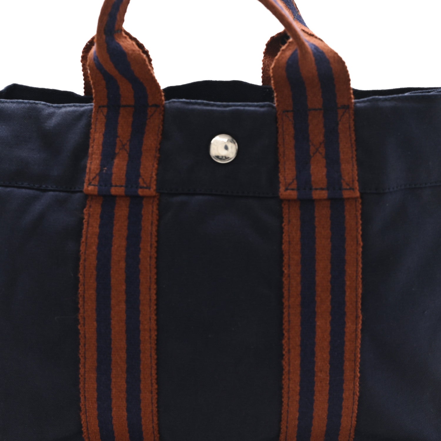 Hermes Canvas Tout Fourre PM Navy Brown 7 of 9