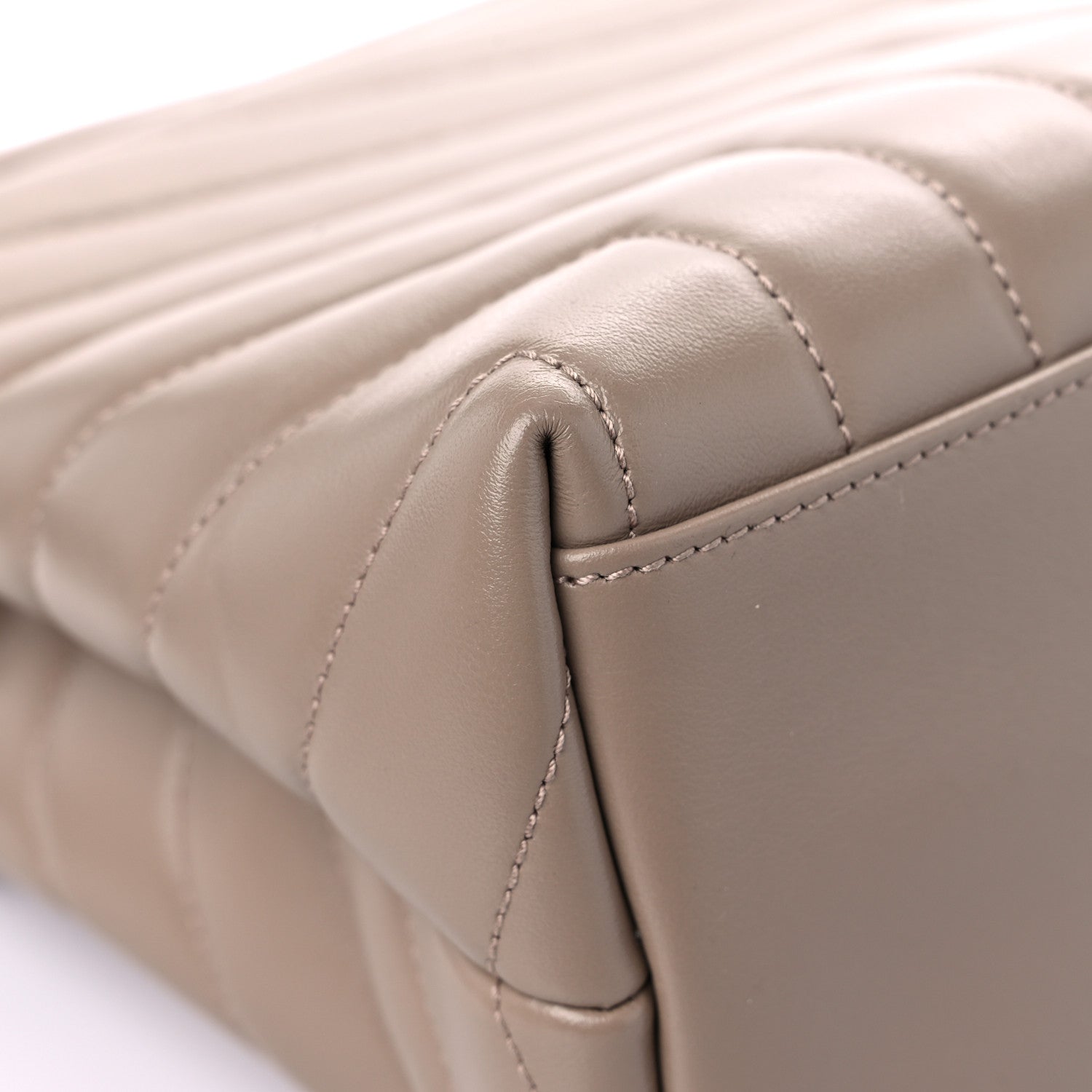 Saint Laurent Calfskin Y Quilted Monogram Medium Loulou Chain Satchel Dark Beige 11 of 12