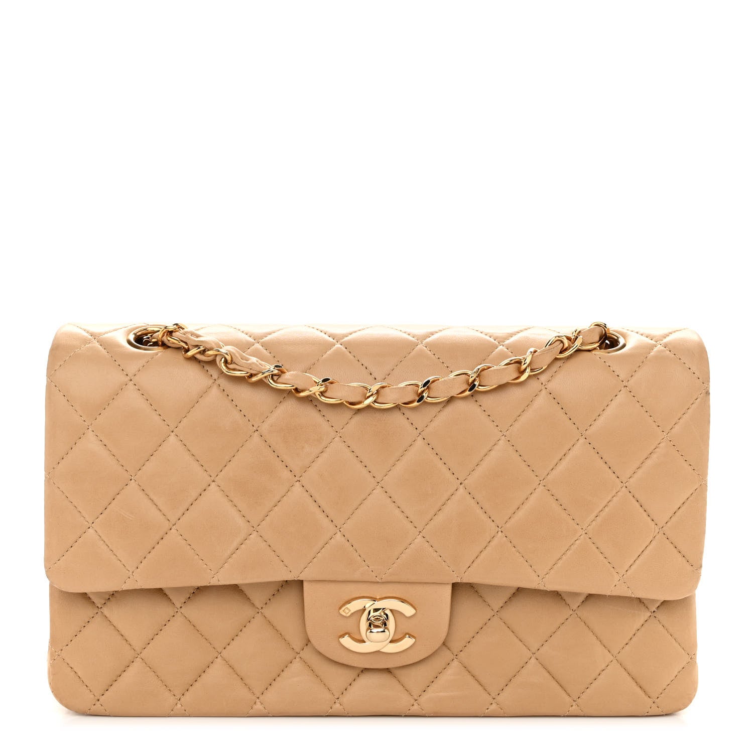 Chanel Lambskin Quilted Small Double Flap Beige 1 of 11