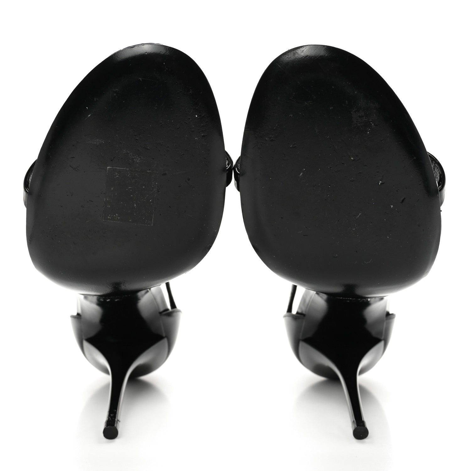 Saint Laurent Patent Cassandra Ankle Strap Sandals 37.5 Black 5 of 10