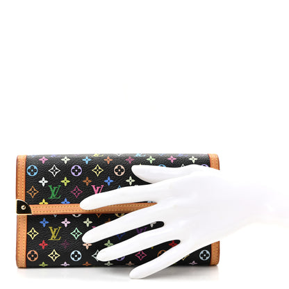 Louis Vuitton Monogram Multicolor Porte Tresor International Wallet Black 2 of 11