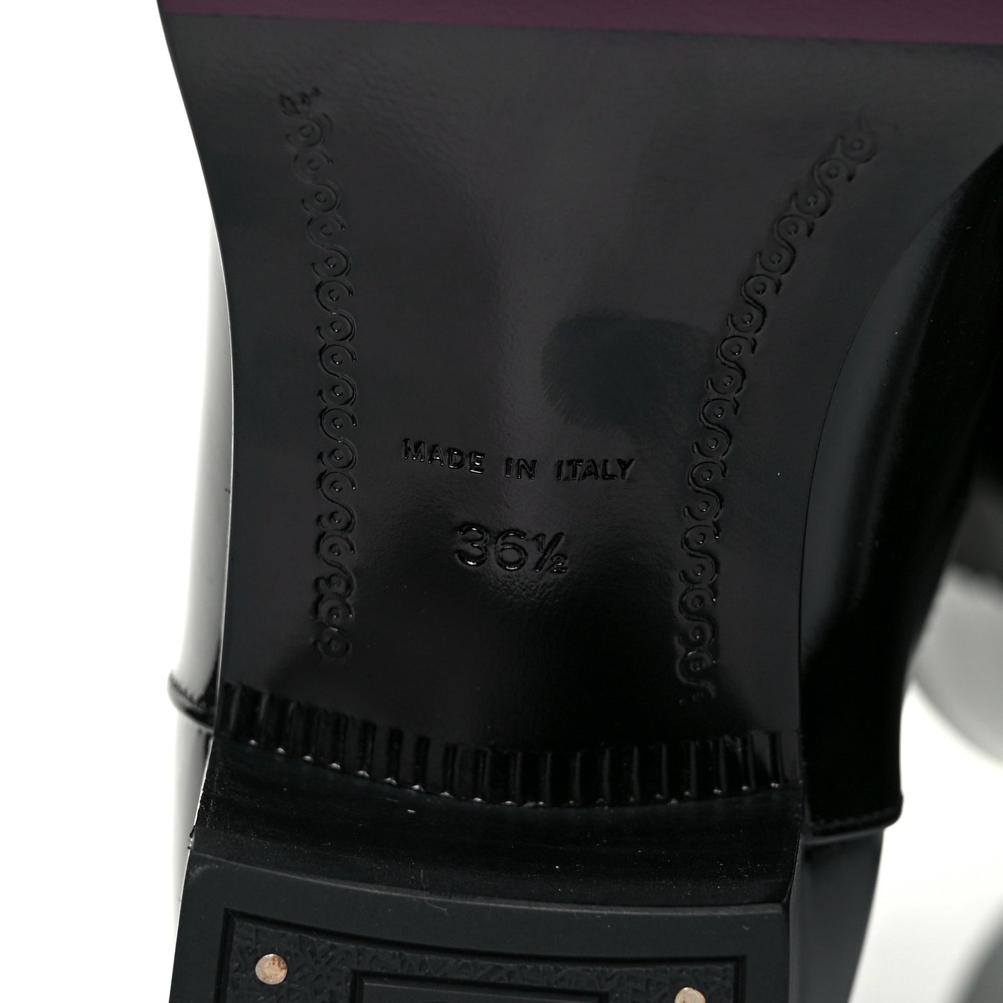 Patent CC Mid Calf Boots 36.5 Black