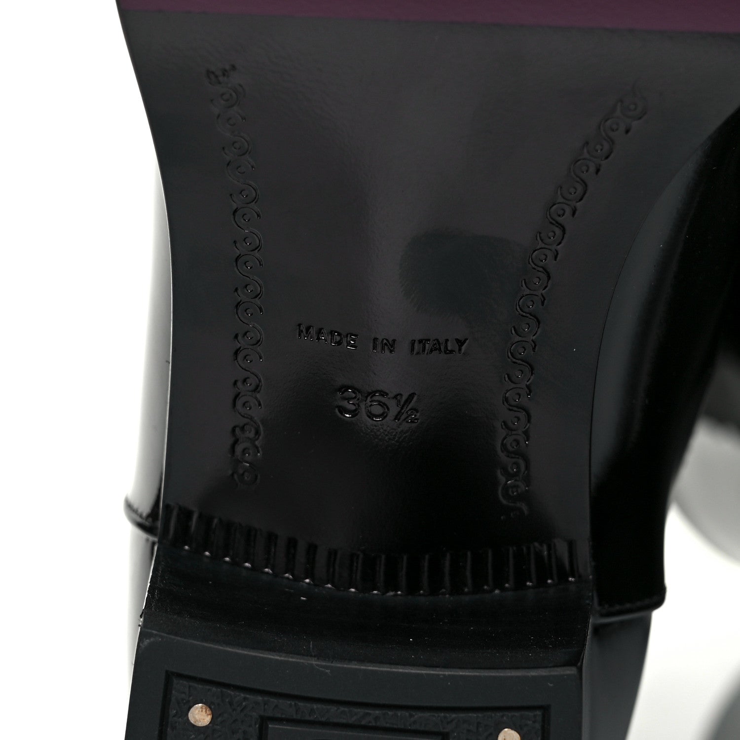 Chanel Patent CC Mid Calf Boots 36.5 Black 6 of 6
