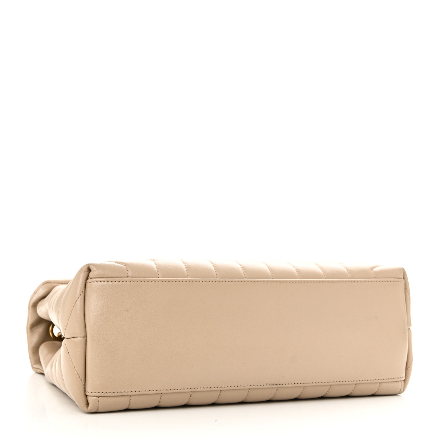 Saint Laurent Calfskin Y Quilted Monogram Medium Loulou Chain Satchel Nude Powder 4 of 10