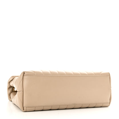 Saint Laurent Calfskin Y Quilted Monogram Medium Loulou Chain Satchel Nude Powder 4 of 10