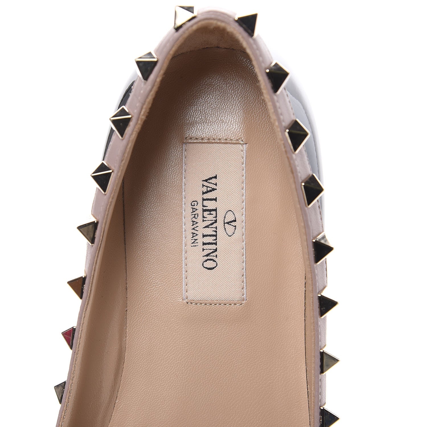 Valentino Garavani Patent Rockstud Ballerina Flats 36 Black Poudre 6 of 11