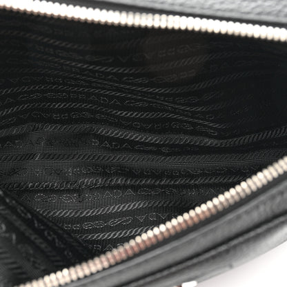 Prada Vitello Daino Soft Medium Double Zip Shoulder Bag Black 5 of 14