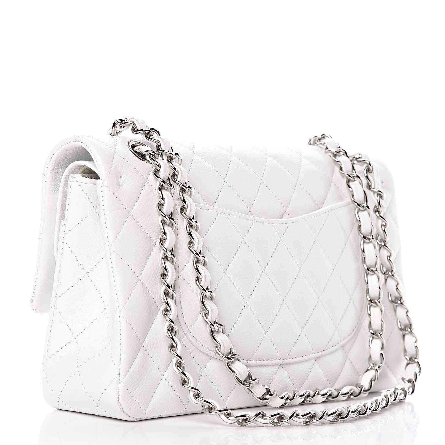 Chanel Caviar Quilted Medium Double Flap White 3 of 23