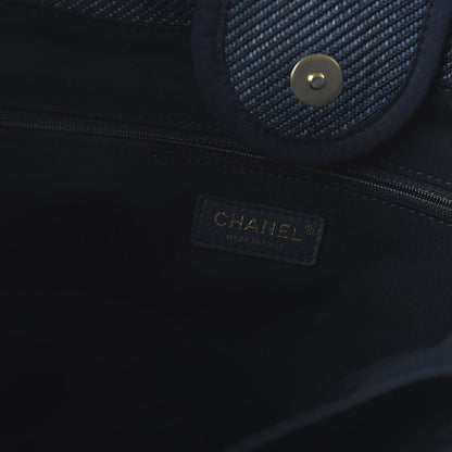 Chanel Denim Medium Deauville Tote Dark Blue 8 of 10