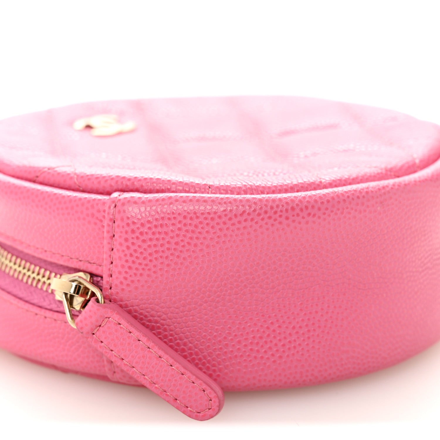 Chanel Caviar Quilted Round Clutch With Chain Pink 9 of 10