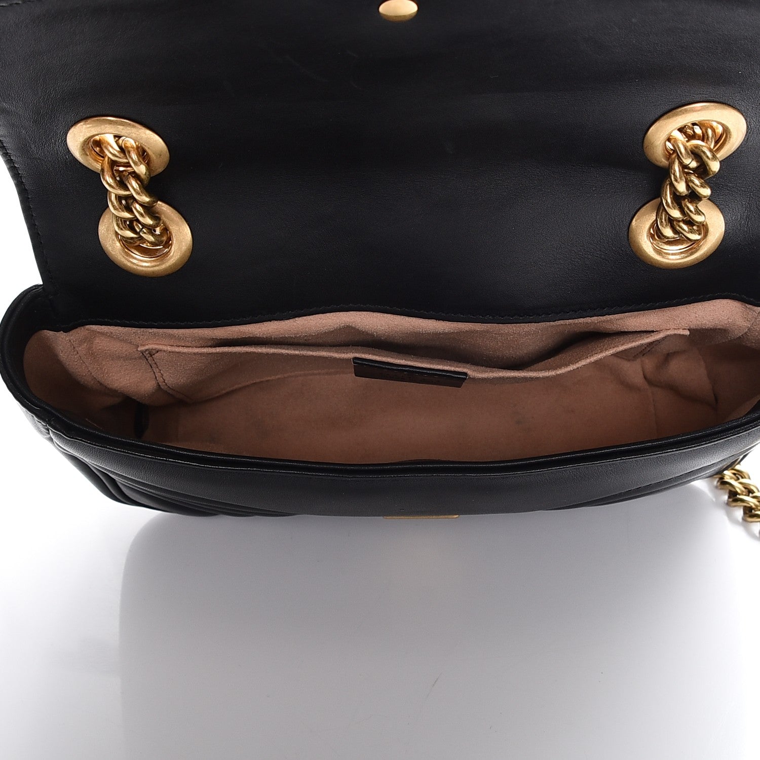 Gucci Calfskin Matelasse Mini GG Marmont Shoulder Bag Black 5 of 13