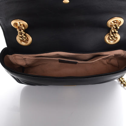 Gucci Calfskin Matelasse Mini GG Marmont Shoulder Bag Black 5 of 13