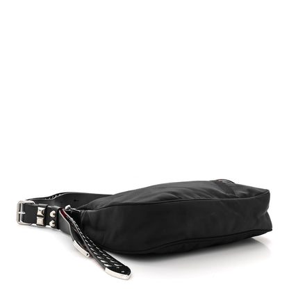 Prada Tessuto Nylon Studded New Vela Hobo Black Fuoco 4 of 10