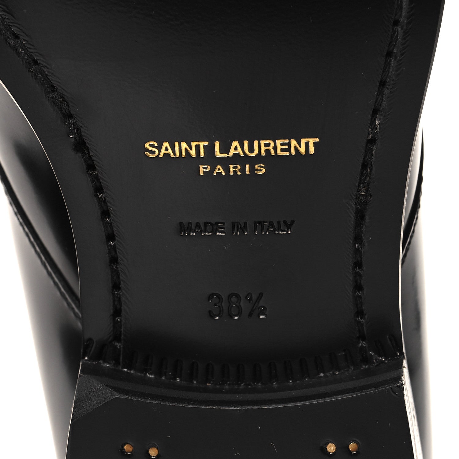 Saint Laurent Patent Calfskin Montaigne 25 Uniform 38.5 Black 7 of 8