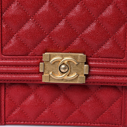 Chanel Caviar Quilted North South Boy Flap Red 10 of 10