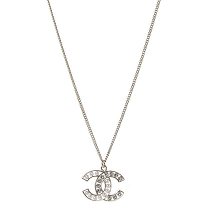 Chanel Crystal Pearl CC Pendant Necklace Gold 1 of 6