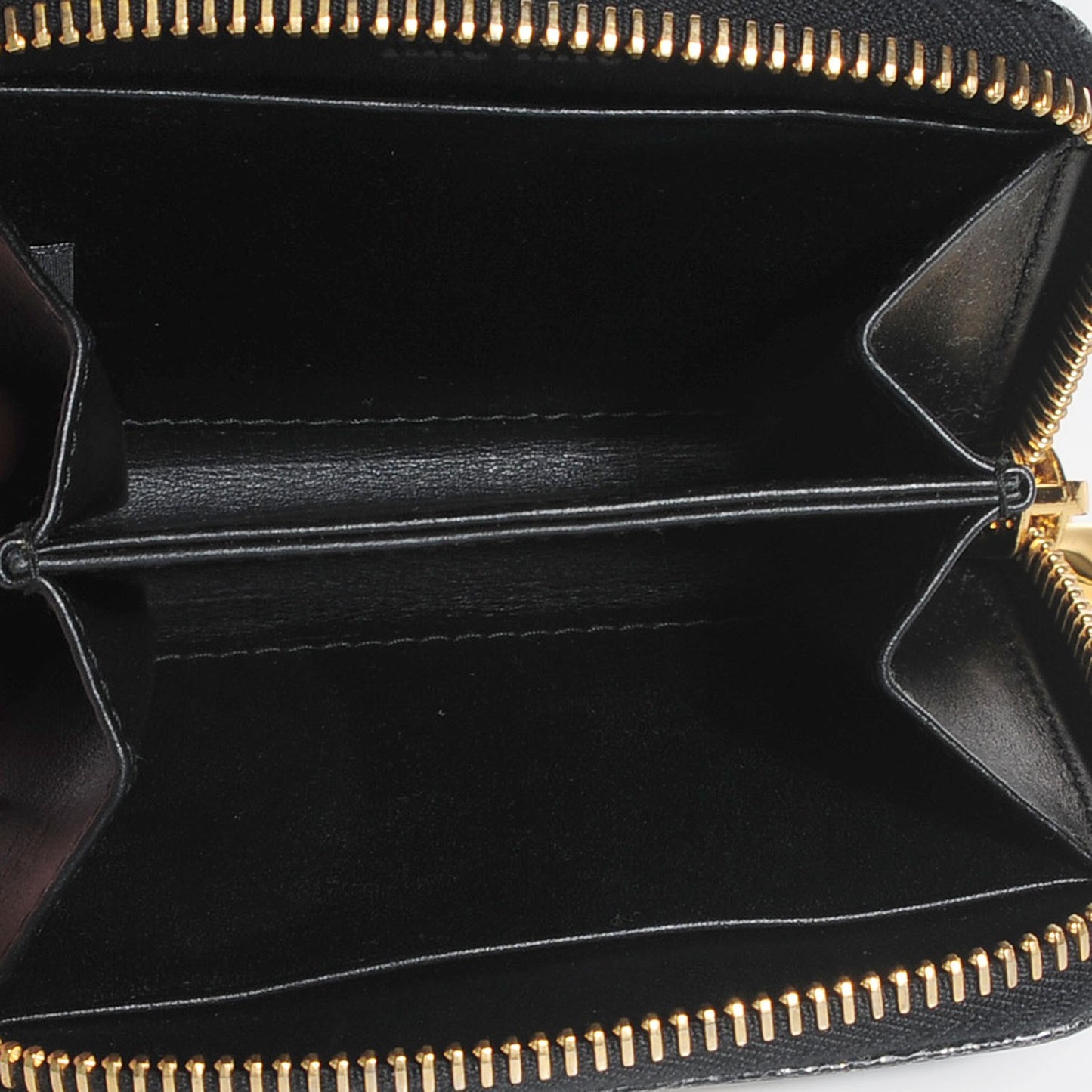 Patent Crocodile Embossed St Cocco Lux Compact Wallet Black