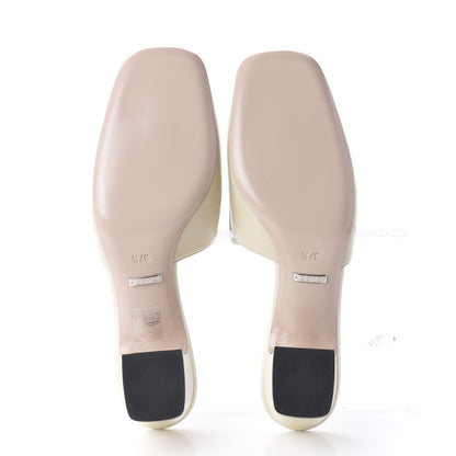 Gucci Malaga Kid Crystal Square G Madelyn Mules 37.5 Vintage White 5 of 10
