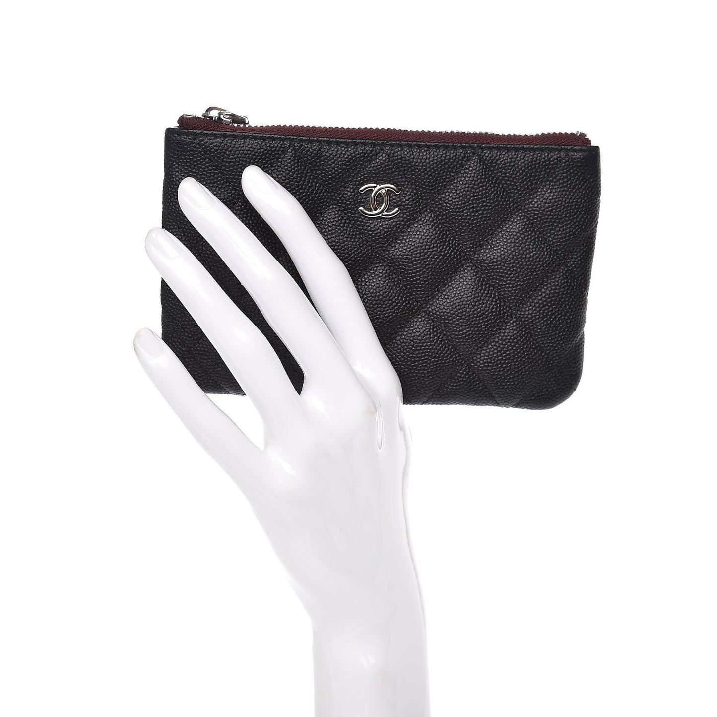 Caviar Quilted Small Cosmetic Case Black
