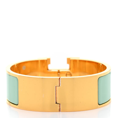 Hermes Enamel Wide Clic Clac H Bracelet PM Vert Aqua 3 of 5